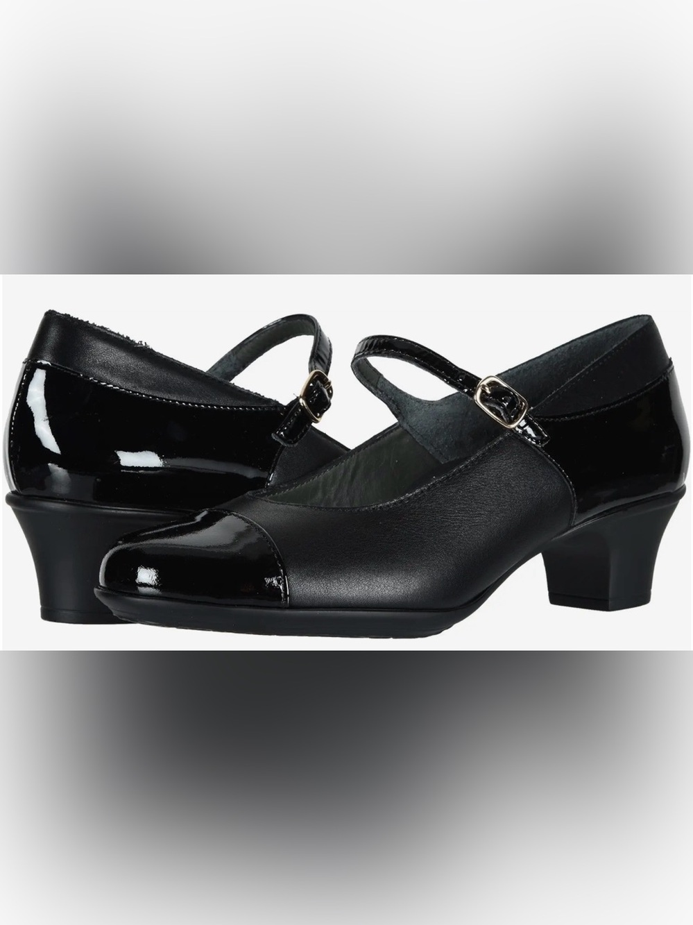 SAS Shoes Women's Isabel Black Leather/Patent Leather Mary Jane SZ 7.5 Wide New